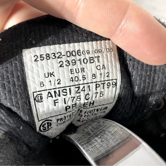 Terra Black Leather Lace Up Oil & Acid Resistant Protective Ankle Boots 8.5 - Picture 8 of 15